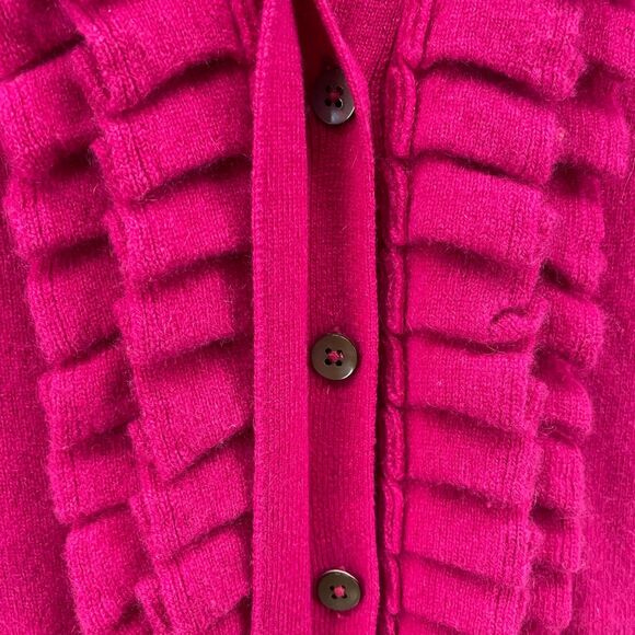 Neiman Marcus Cashmere Cardigan Sweater Womens S Pink Purple Button Up Preppy - Picture 3 of 7